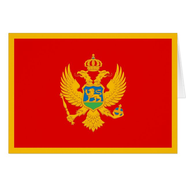 Cartão Bandeira de Montenegro (Frente Horizontal)