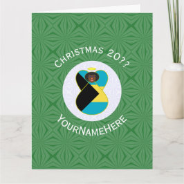 Cartão Bandeira de Natal de Anjo Negro Aruban Personaliza