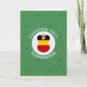 Cartão Bandeira de Natal do Anjo Alemão Personalizada