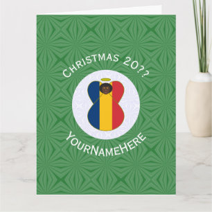 Cartão Bandeira de Natal do Anjo Chadiano Personalizada
