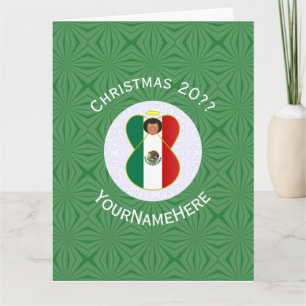 Cartão Bandeira de Natal do Anjo Mexicano Personalizada