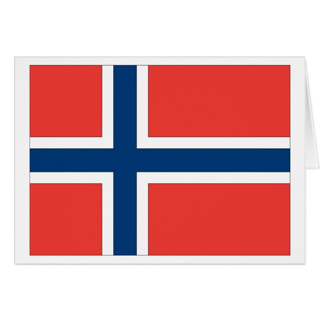 Cartão Bandeira de Noruega (Frente Horizontal)