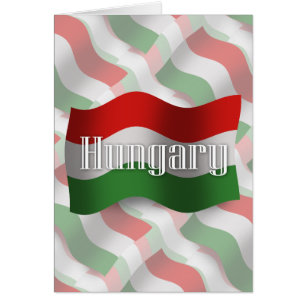 Cartão Bandeira de ondulação de Hungria