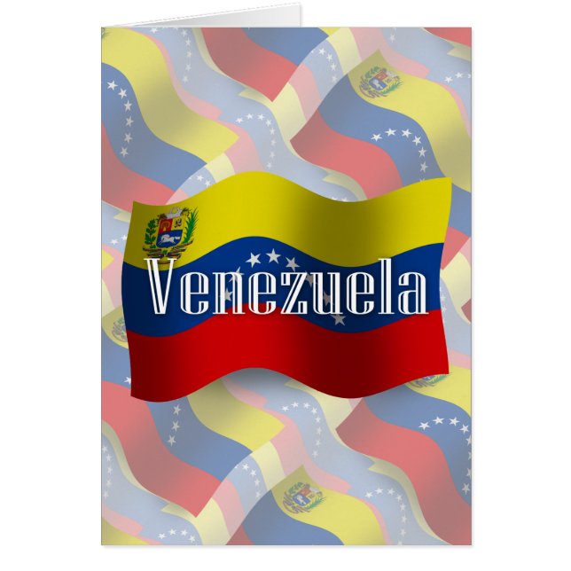 Cartão Bandeira de ondulação de Venezuela (Frente)