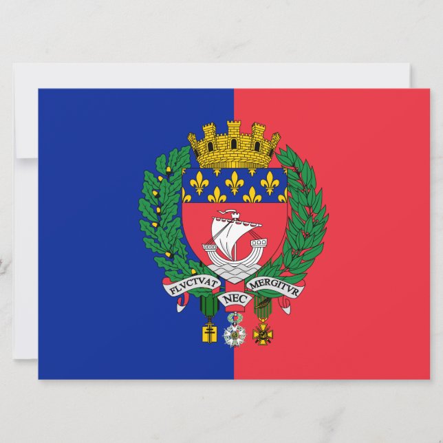 Cartão Bandeira de Paris (França) (Frente)