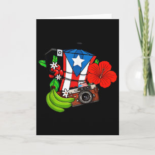 Cartão Bandeira de Porto Rico Sapo Floral Boricua Mulhere