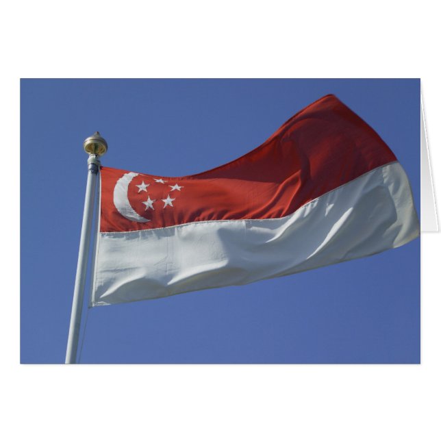 Cartão Bandeira de Singapura (Frente Horizontal)