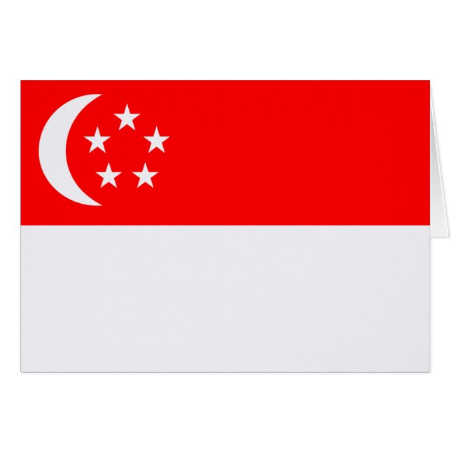 Cartão Bandeira de Singapura (Frente Horizontal)