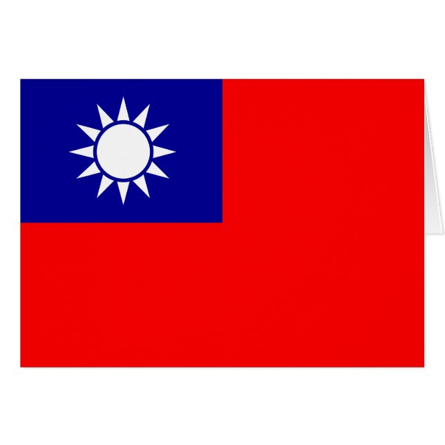Cartão Bandeira de Taiwan (Frente Horizontal)