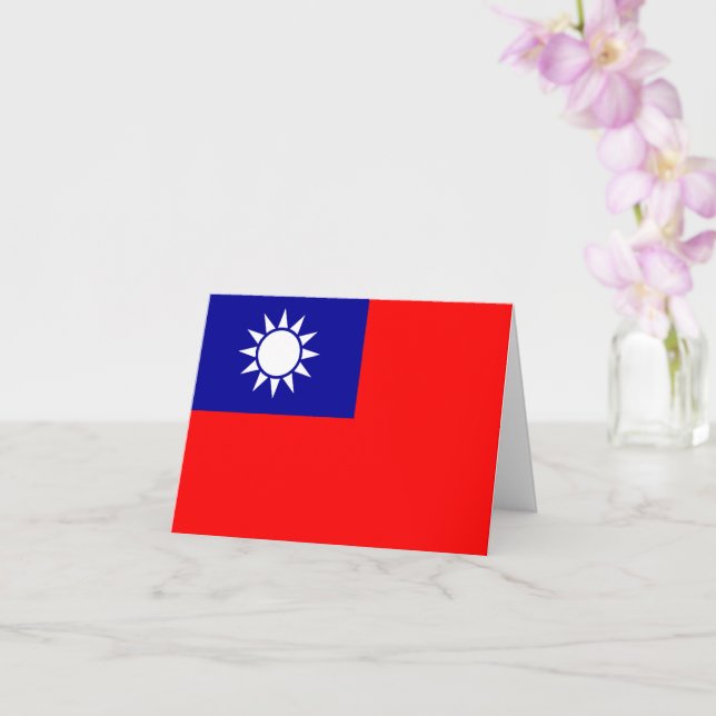 Cartão Bandeira de Taiwan: República da China, Taipé Chin (Orquídea)