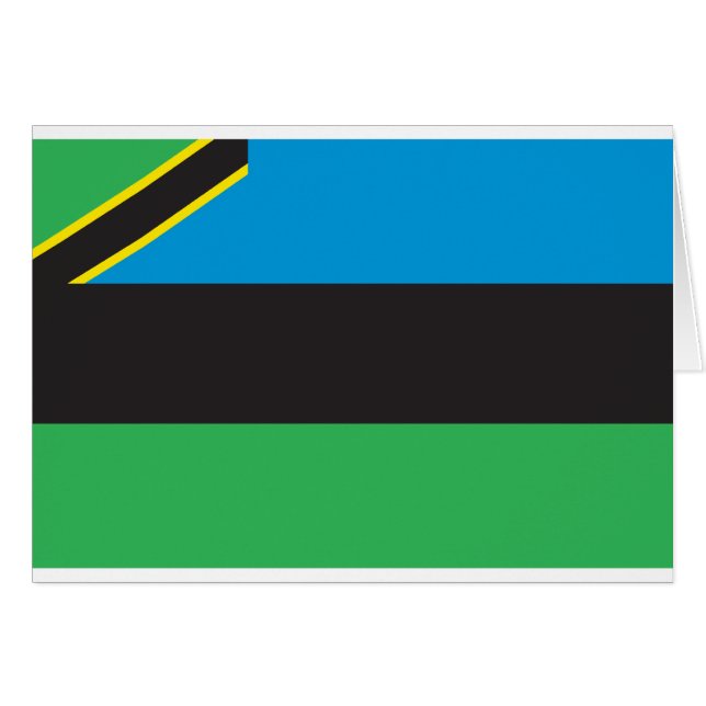 Cartão Bandeira de Zanzibar (Frente Horizontal)