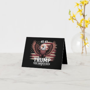Cartão Bandeira do 45º 47º Presidente Trump 2025 Águia Am