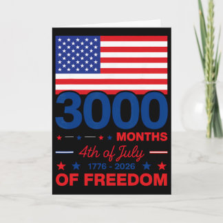 Cartão Bandeira do Aniversário de 3000 Meses 250 Anos 4 d