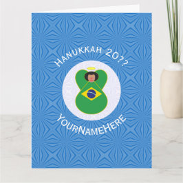 Cartão Bandeira do Anjo Hanukkah Personalizada