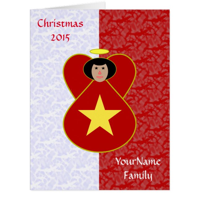 Cartão Bandeira do Anjo Vietnamita em Vermelho e Branco (Frente)