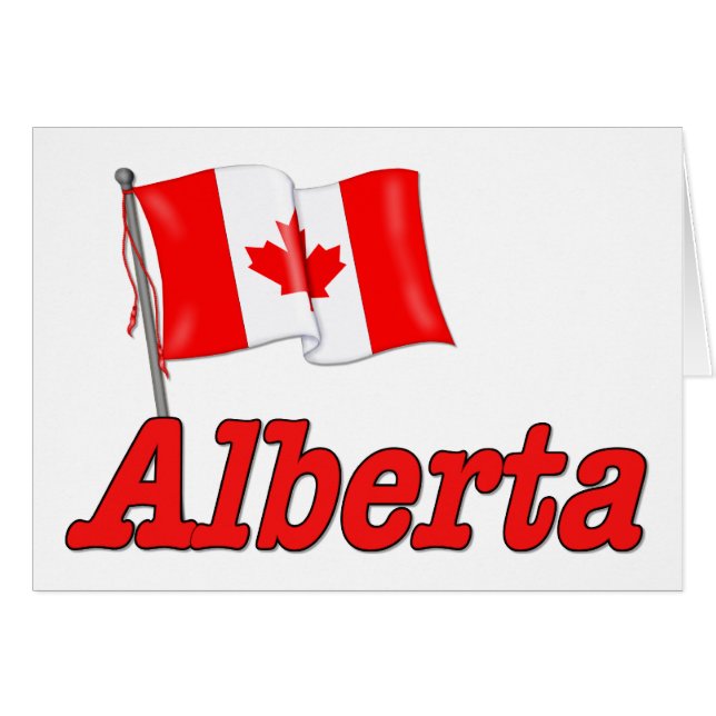 Cartão Bandeira do Canadá - Alberta (Frente Horizontal)
