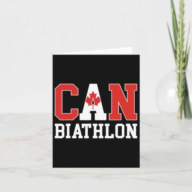 Cartão Bandeira do Canadá Biatleta - Canadense Pode Biatl (Frente)