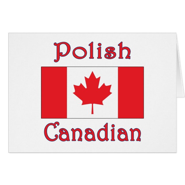Cartão Bandeira do Canadá polonês (Frente Horizontal)
