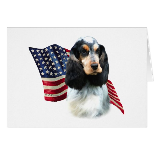 Cartão Bandeira do Cocker Spaniel Inglês (Frente Horizontal)