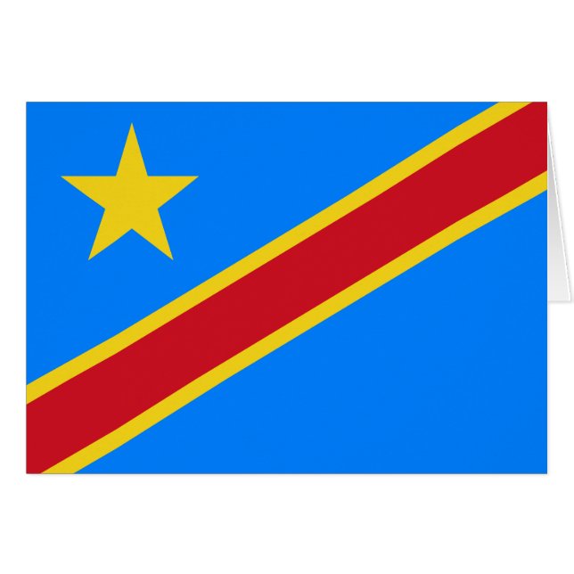 Cartão Bandeira do Congo Quinxassa (Frente Horizontal)