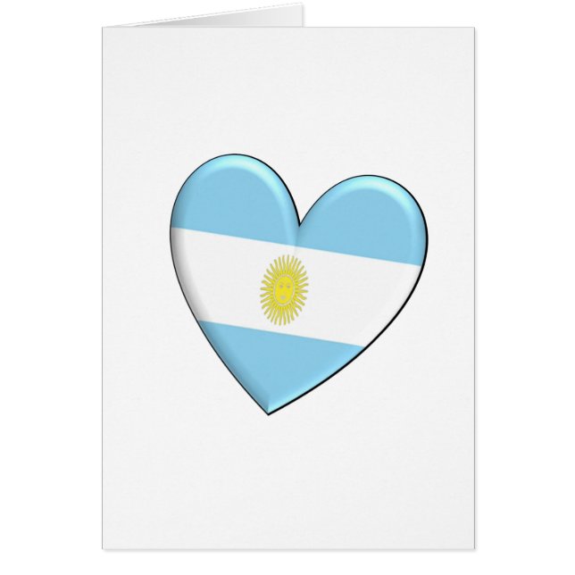 Cartão Bandeira do coração de Argentina (Frente)