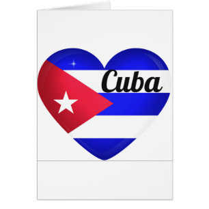 Cartão Bandeira do Coração de Cuba