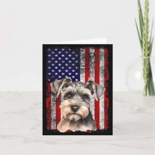 Cartão Bandeira do Dia 4 de Julho para Amantes de Schnauz