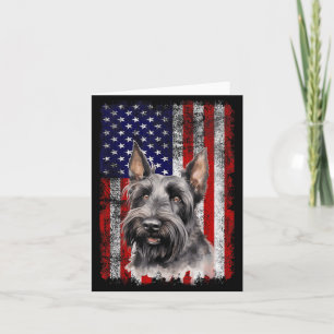 Cartão Bandeira do Dia 4 de Julho para Amantes de Terrier