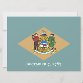 Cartão Bandeira do Estado de Delaware (DE, EUA)