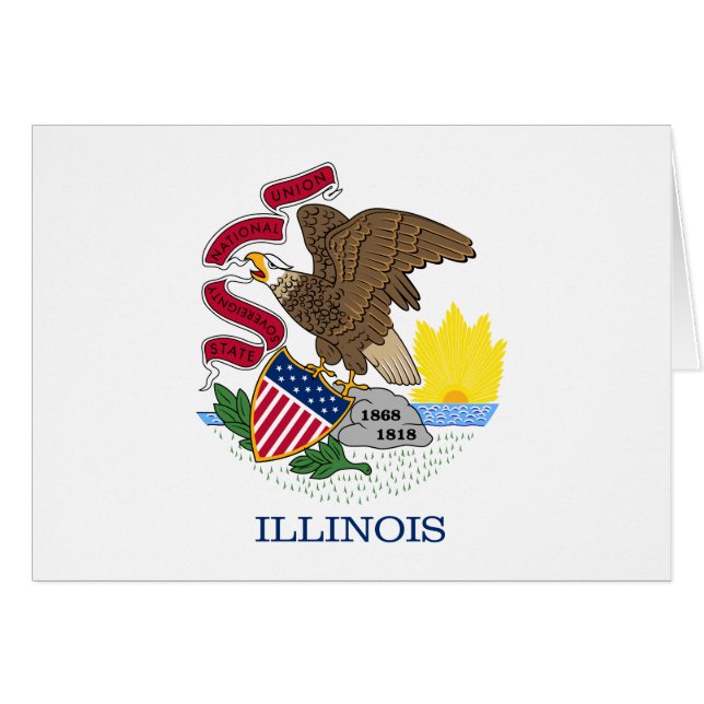 Cartão Bandeira do Estado de Illinois (Frente Horizontal)