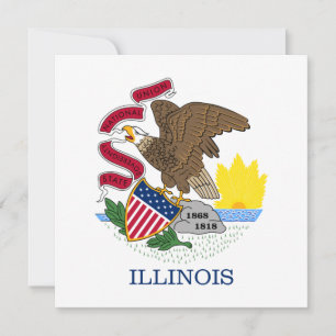 Cartão Bandeira do Estado de Illinois