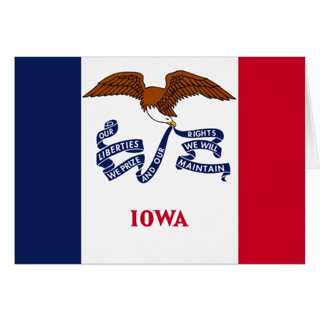Cartão Bandeira do Estado de Iowa (Frente Horizontal)