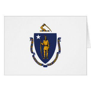 Cartão Bandeira do estado de Massachusetts