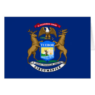 Cartão Bandeira do estado de Michigan