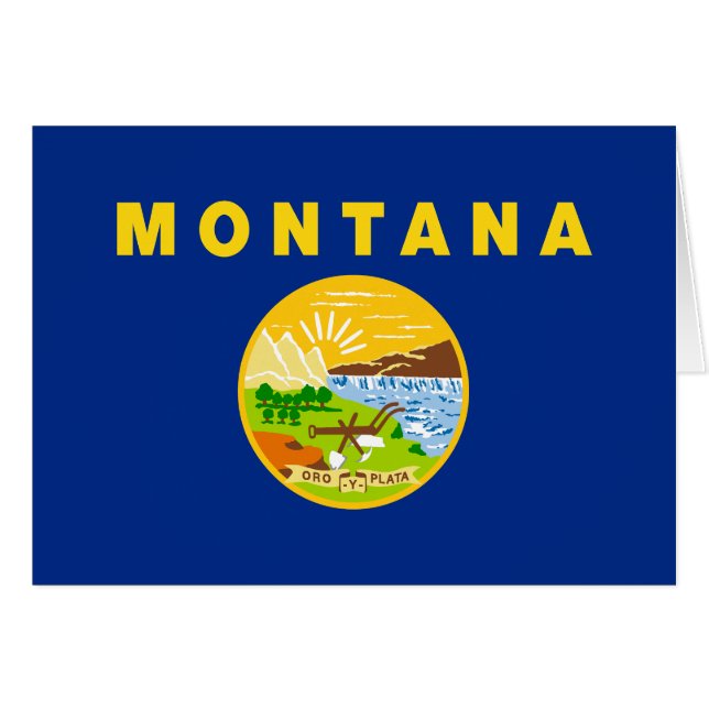 Cartão Bandeira do Estado de Montana (Frente Horizontal)