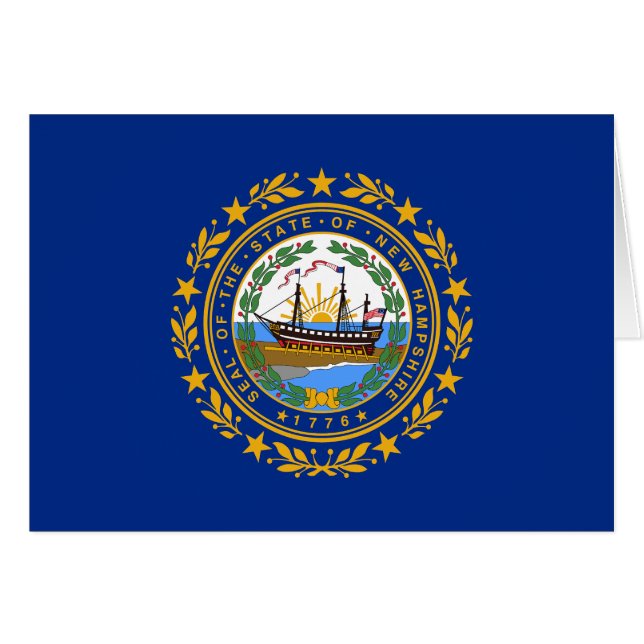 Cartão Bandeira do Estado de New Hampshire (Frente Horizontal)