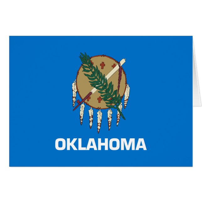 Cartão Bandeira do Estado de Oklahoma (Frente Horizontal)