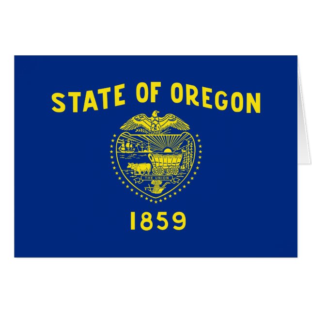 Cartão Bandeira do Estado de Oregon (Frente Horizontal)