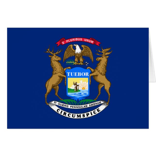 Cartão Bandeira do Estado do Michigan (Frente Horizontal)