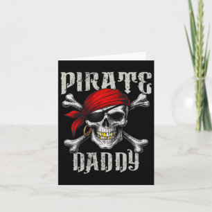 Cartão Bandeira do Jolly Roger do Papai Pirata e Ossos Cr