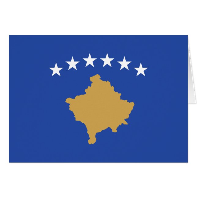 Cartão Bandeira do Kosovo (Frente Horizontal)