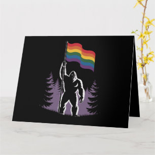 Cartão Bandeira do Novo Orgulho Progressivo LGBTQ Bigfoot