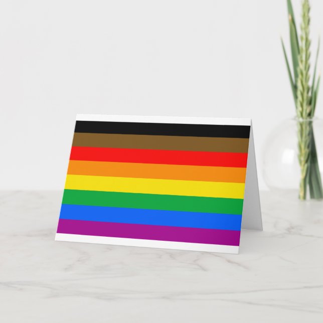 Cartão Bandeira do Orgulho Arco-íris da Filadélfia (Frente)
