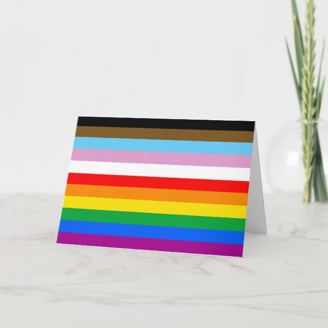 Cartão Bandeira do Orgulho Inclusiva LGBTQ+ (Frente)