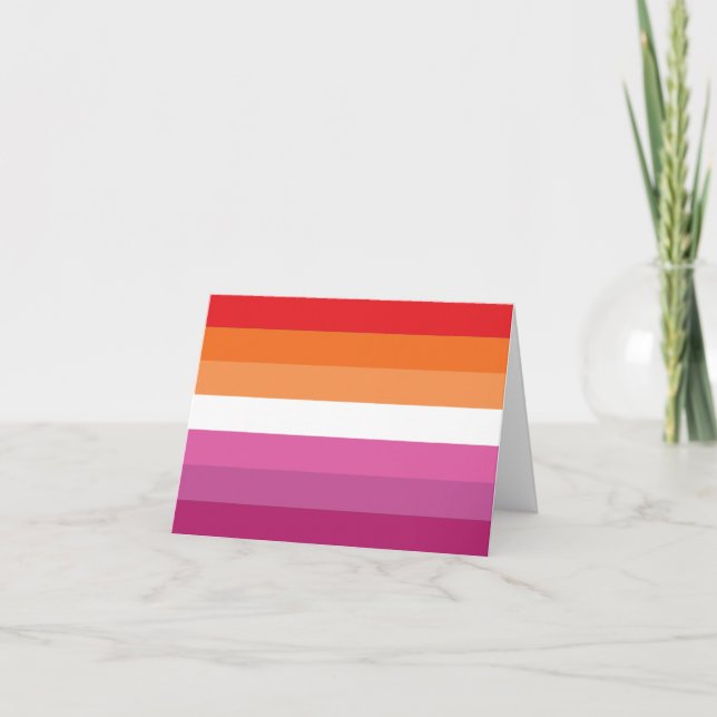 Cartão Bandeira do Orgulho Lésbico (Frente)