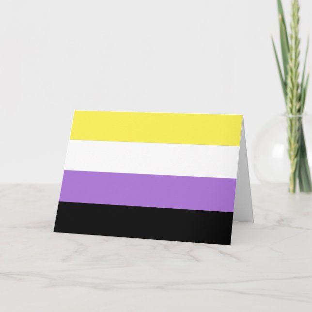 Cartão Bandeira do Orgulho Não Binário (Frente)