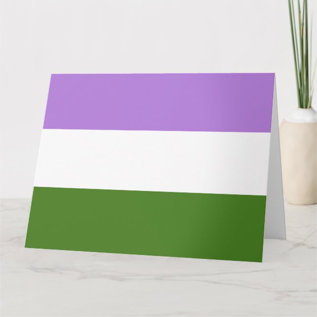 Cartão Bandeira do Orgulho Queer (Frente)