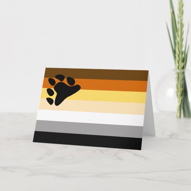 Cartão Bandeira do Orgulho Urso (Frente)