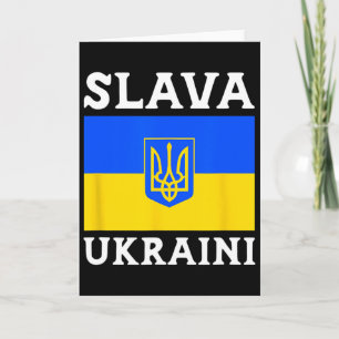 Cartão Bandeira do País Ucrânia Orgulho Slava Ukraini 1