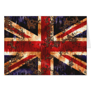 Cartão Bandeira do Reino Unido Patriótica Enferrujada